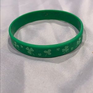Green silicone bracelet with shamrocks